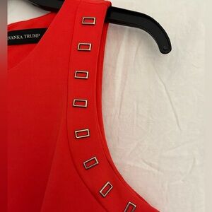 Ivanka Trump red dress, size 10, polyester/spandex, flowing, like new